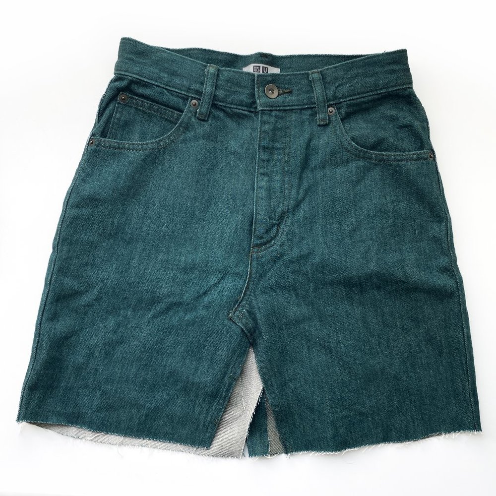 Reworked UNIQLO Blue-green Denim Skirt